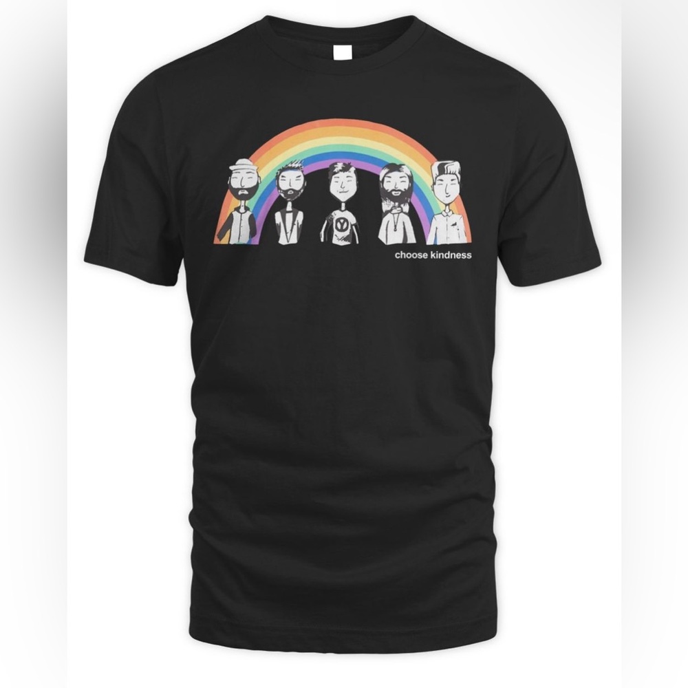 💲5/$25 QUEER EYE FOR THE STRAIGHT GUY 🌈 BLACK CHOOSE KINDNESS RAINBOW T-SHIRT